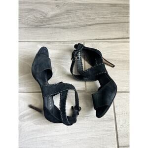 Coach Women's Henny Suede/Soft Lambskin Heels **Size 6.5** Braided Boho Style KB